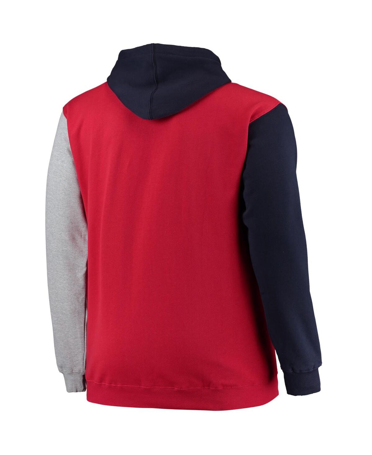 Men's Red New England Patriots Big and Tall Pullover Hoodie - Red