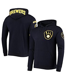 Men's Navy Milwaukee Brewers Team Logo Pullover Hoodie