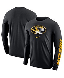 Men's Black Missouri Tigers Team Lockup 2-Hit Long Sleeve T-shirt