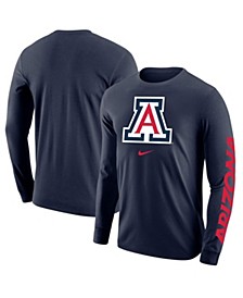 Men's Navy Arizona Wildcats Team Lockup 2-Hit Long Sleeve T-shirt