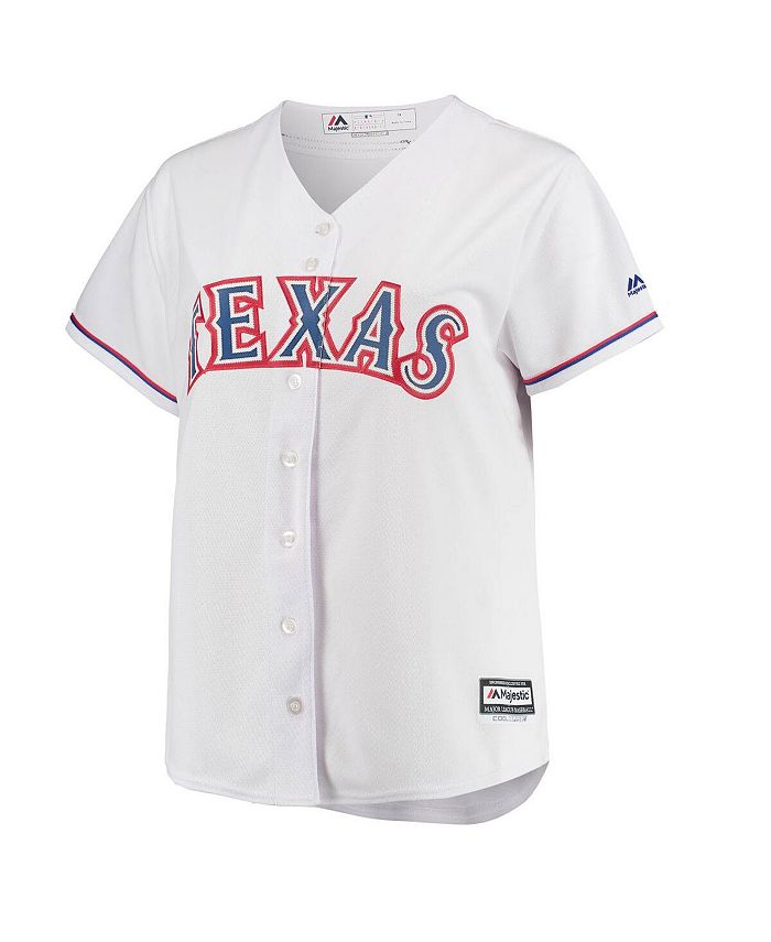 Majestic Women's White Texas Rangers Plus Size Home Replica Team