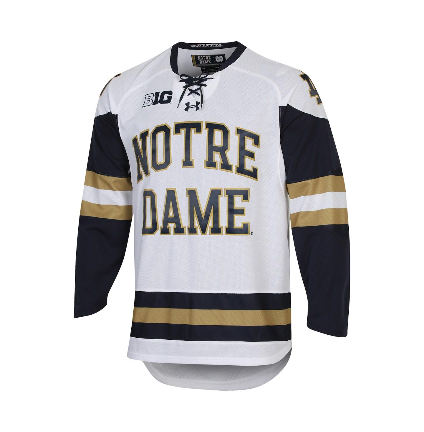 Мужской топ Under Armour Notre Dame Fighting Irish UA Replica Hockey Jersey, цвет: Тёмно-синий — фото 5