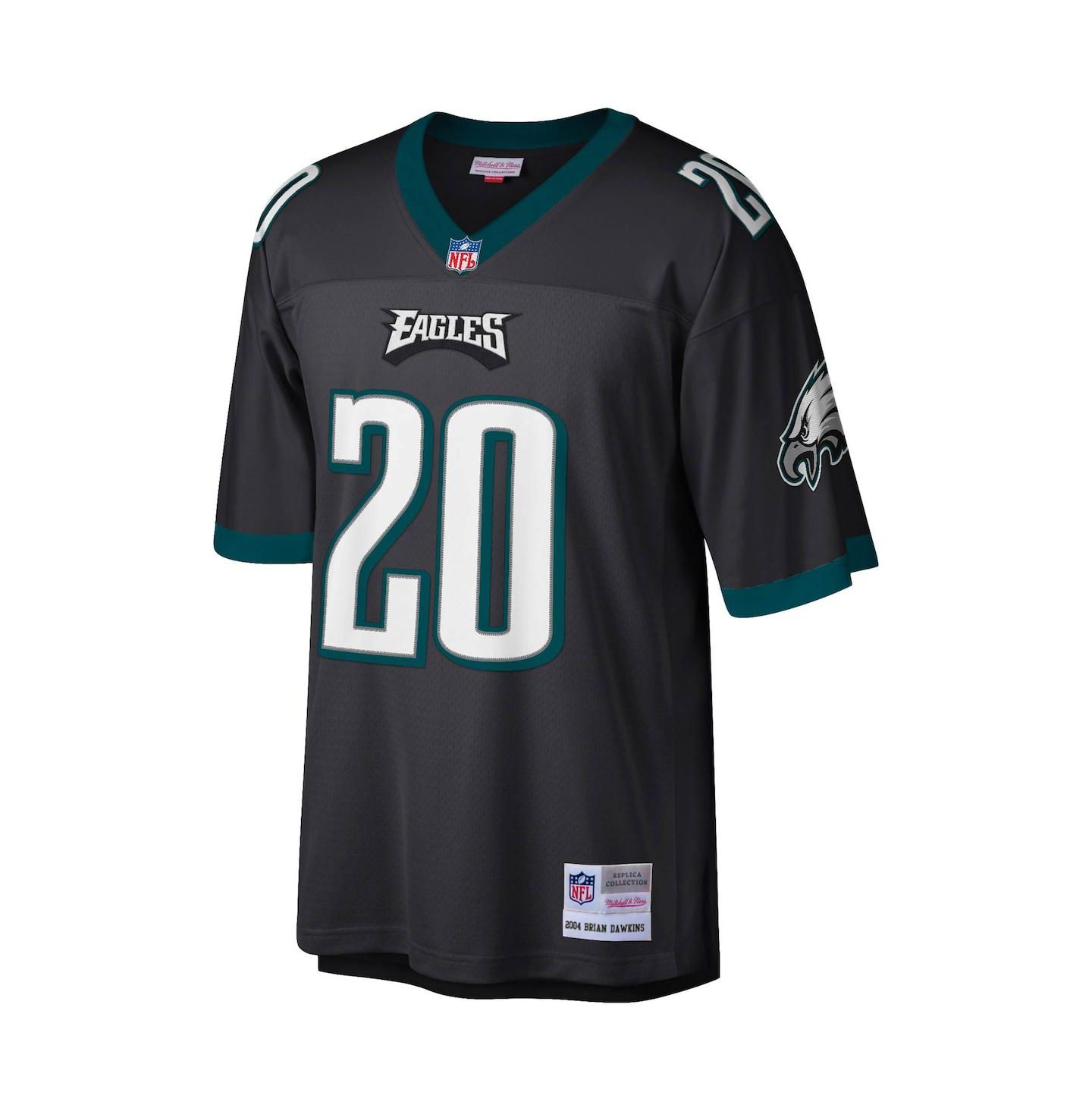 Мужской топ Mitchell & Ness Brian Dawkins Black Philadelphia Eagles Legacy Replica Jersey — фото 3