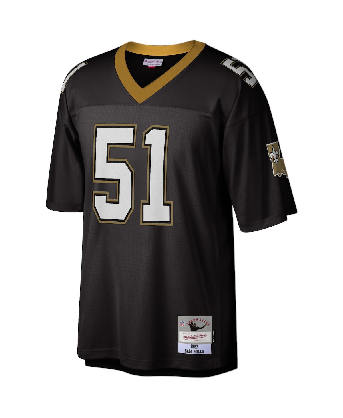 Men's Sam MillsNew Orleans Saints 1987 Legacy Replica Jersey - Black