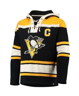 Men's Sidney Crosby Black Pittsburgh Penguins Player Name and Number Lacer Pullover Hoodie