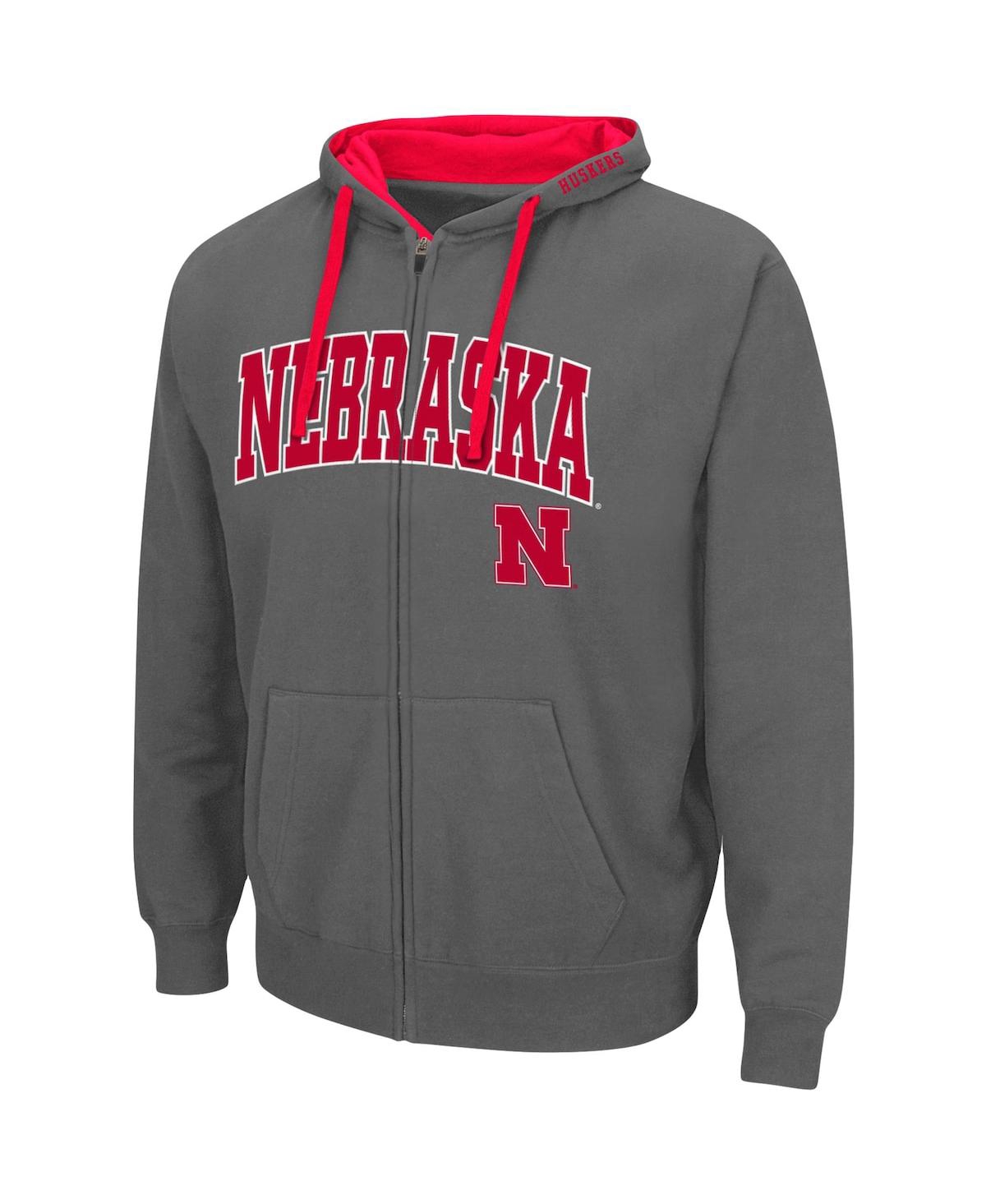 Colosseum Men's Charcoal Wisconsin Badgers Arch Logo 2.0 Full-zip Hoodie In Charcoal