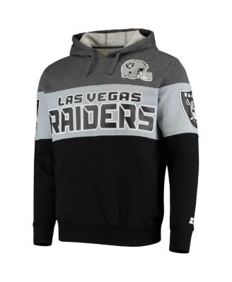 Men's Heathered Gray, Silver Las Vegas Raiders Extreme Fireballer Pullover Hoodie