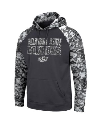 Men's Charcoal Oklahoma State Cowboys OHT Military-Inspired Appreciation Digital Camo Pullover Hoodie