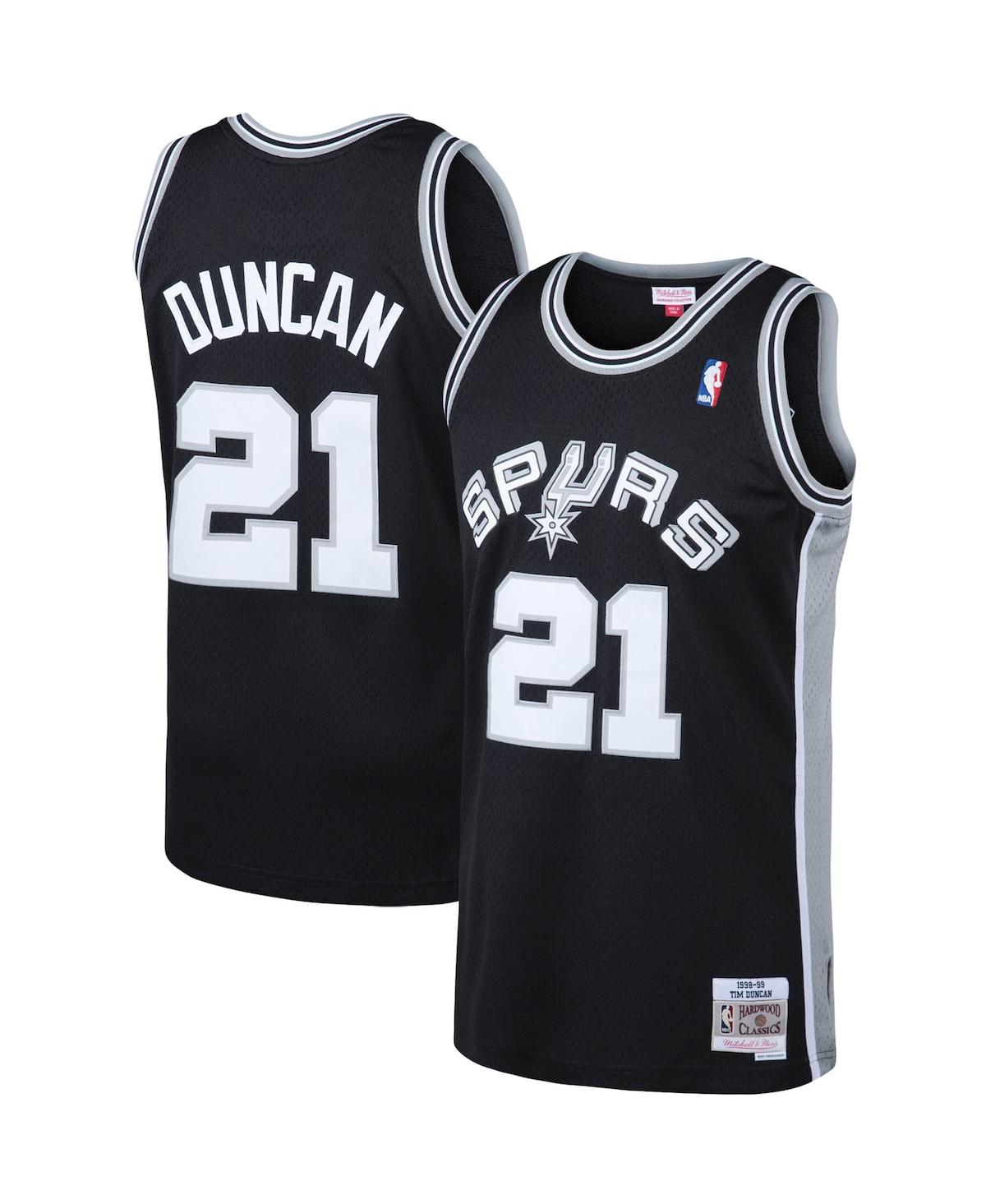 Men's Tim DuncanSan Antonio Spurs Big and Tall Hardwood Classics Jersey - Black