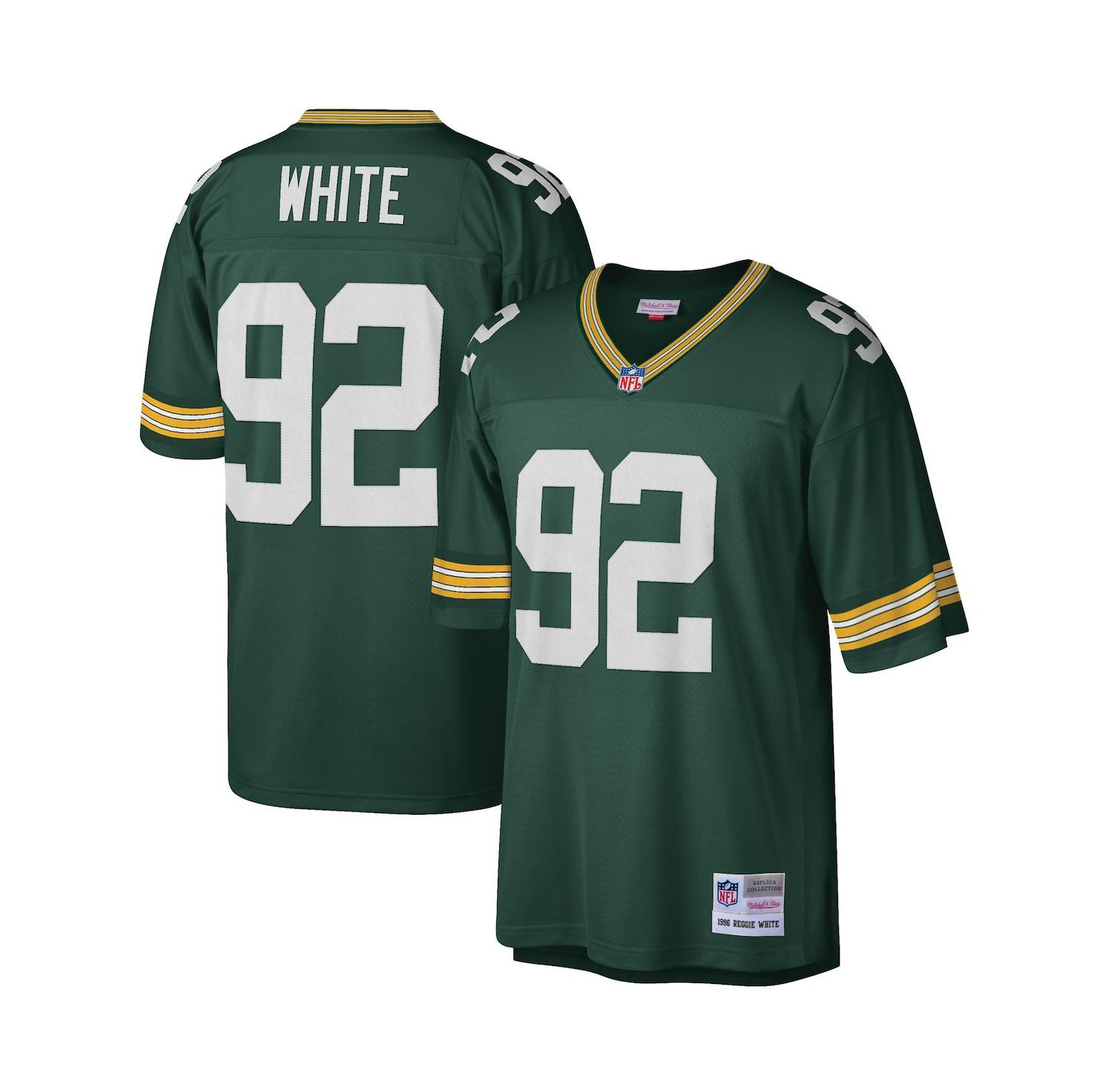 Men's Reggie White Green Green Bay Packers Big and Tall 1996 Retired Player Replica Jersey