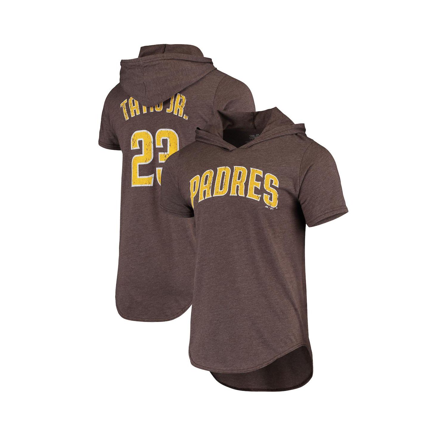 Men's Fernando Tatis Jr. Heathered Brown San Diego Padres Softhand Player Tri-Blend Hoodie T-shirt