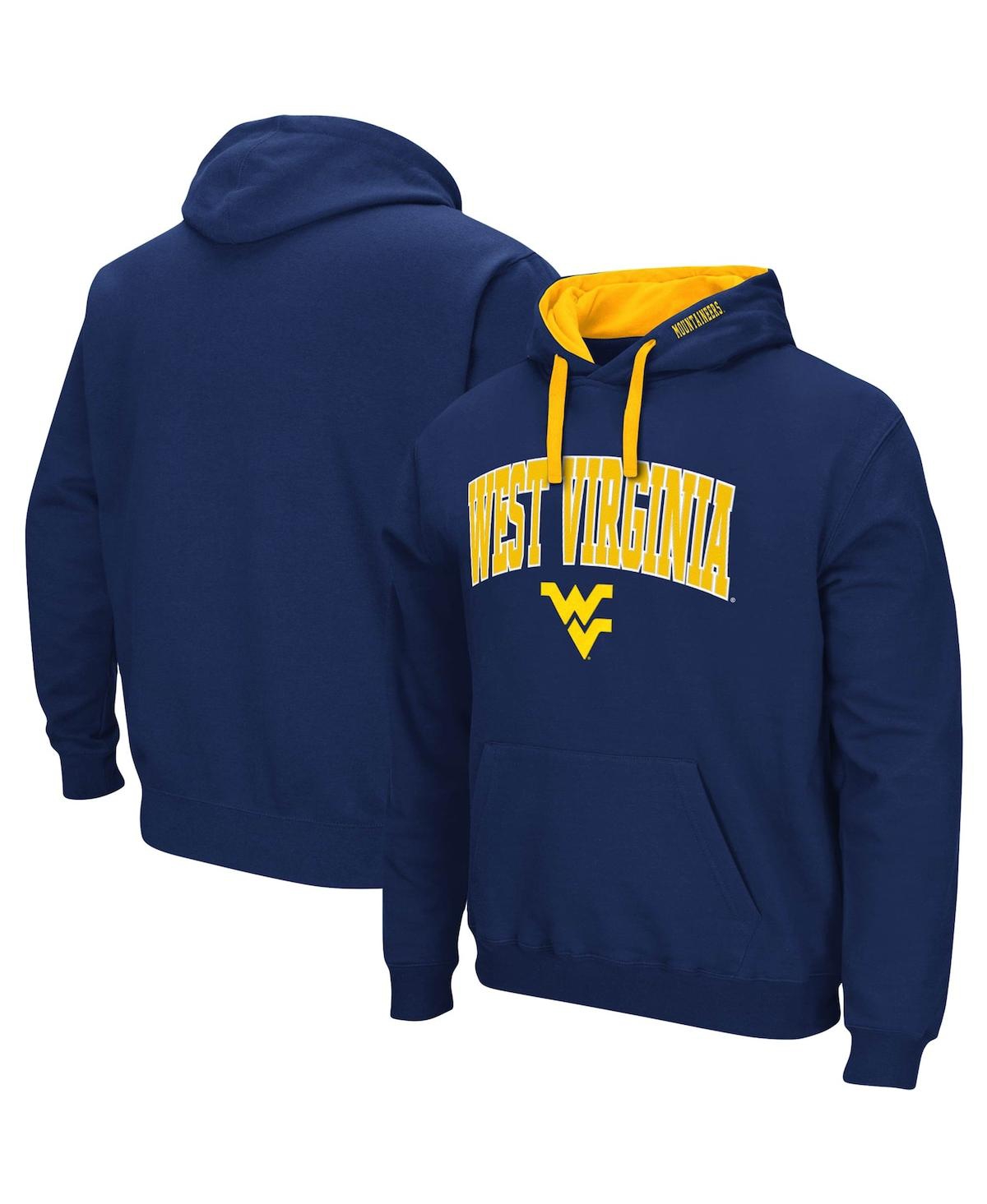 Colosseum Men's  Navy West Virginia Mountaineers Big And Tall Arch & Logo 2.0 Pullover Hoodie In Navy