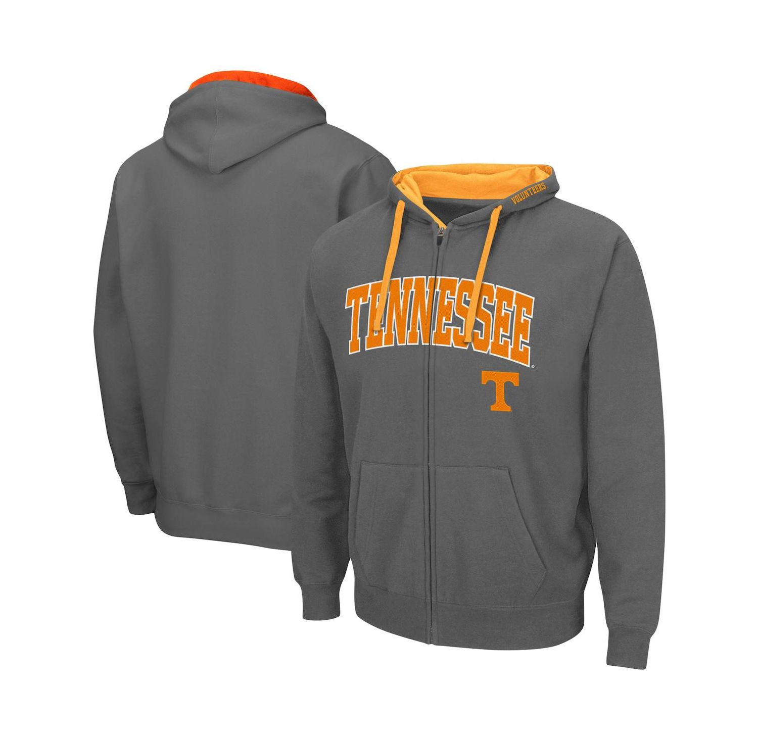 Men's Charcoal Tennessee Volunteers Big and Tall Full-Zip Hoodie