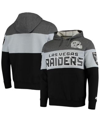 Men's Heathered Gray, Silver Las Vegas Raiders Extreme Fireballer Pullover Hoodie