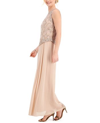 Jkara beaded bodice chiffon gown sale