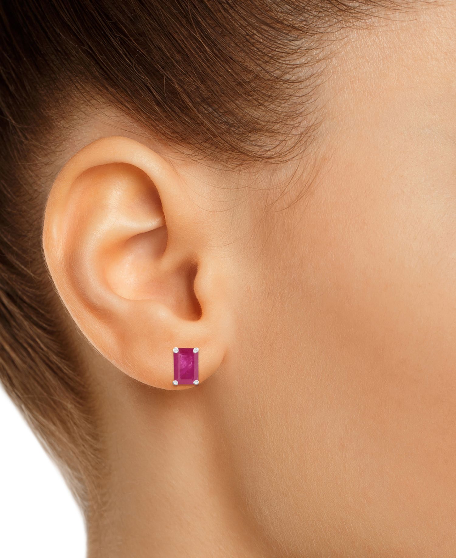 Ruby Stud Earrings (1-3/8 ct. t.w.) in 14k White Gold (Also in Emerald)