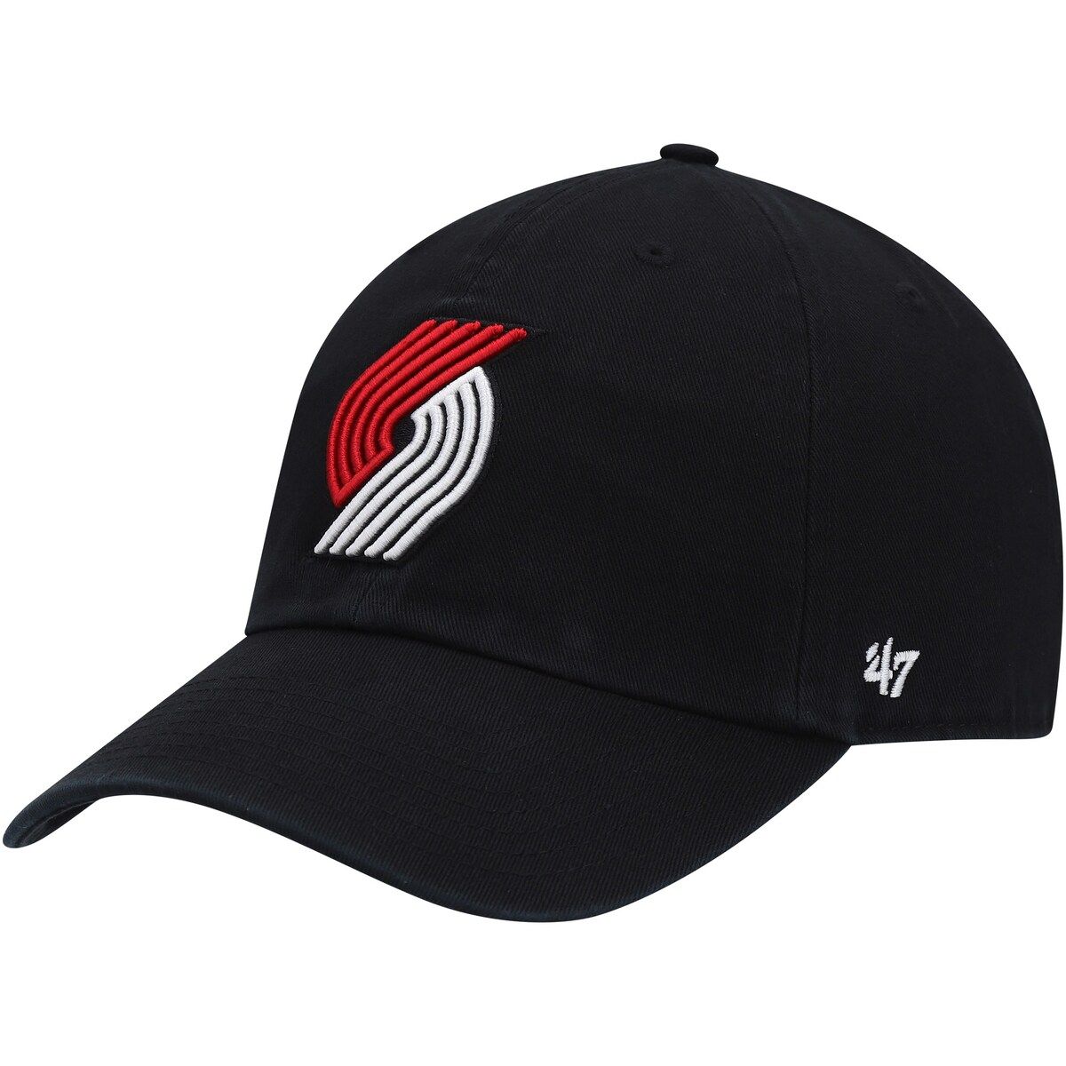 '47 Men's Black Portland Trail Blazers Team Clean Up Adjustable Hat - Black
