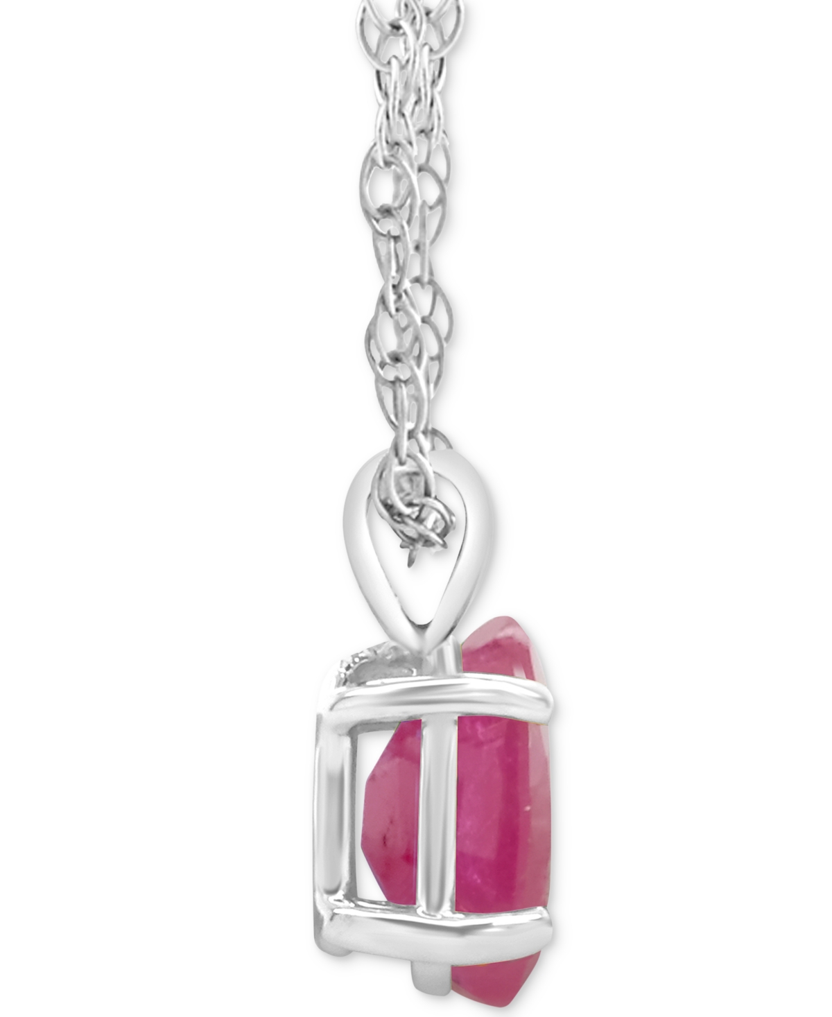 Sapphire Solitaire Pendant Necklace (1 ct. t.w.) in 14k White Gold (Also in Ruby)