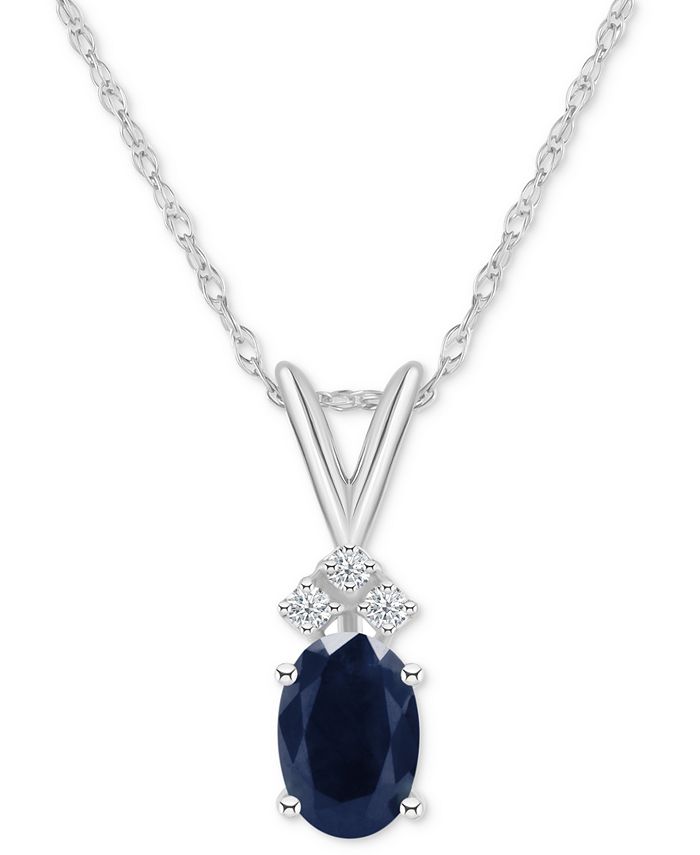 Macy's blue sapphire necklace on sale