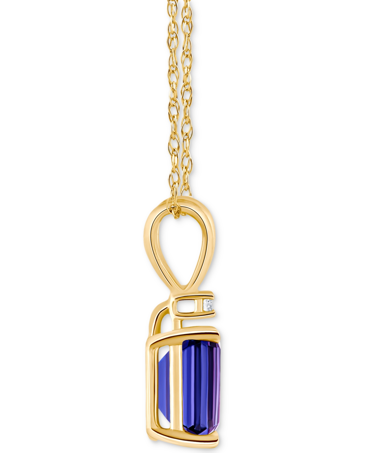 (1 ct. t.w.) & Diamond Accent Pendant Necklace in 14k Gold or 14k White Gold - Tanzanite/Yellow Gold