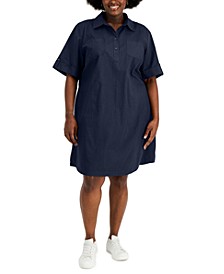 Plus Size Cotton Shirtdress, Created for Macy's