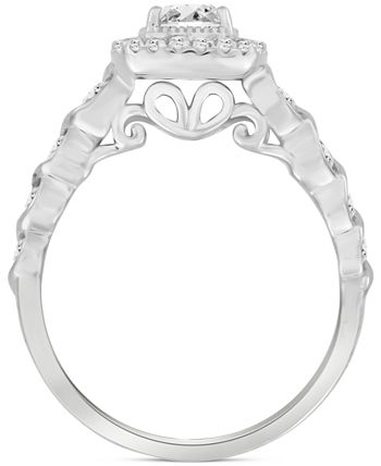 Macy's - Diamond Cushion Halo Engagement Ring (1 ct. t.w.) in 14k White Gold