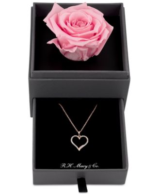 Diamond Heart 18" Pendant Necklace (1/8 ct. t.w.) in 10k White, Yellow, or Rose Gold 