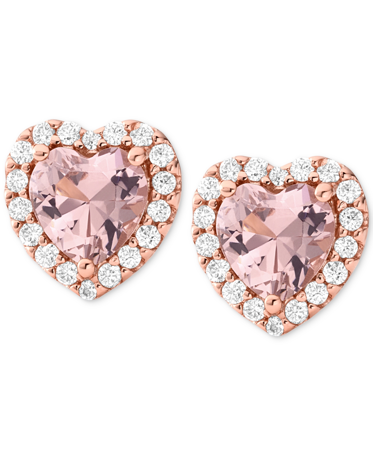 Michael Kors 14k Rose Gold-plated Sterling Silver Crystal Heart Halo Drop Earrings