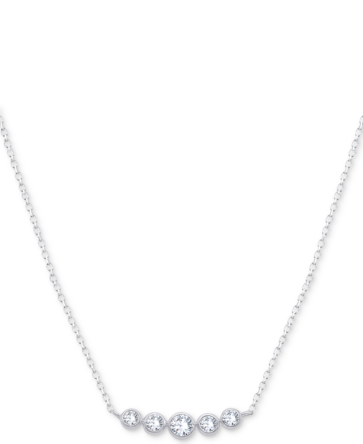 Lab-Created Diamond Graduated 18" Statement Necklace (1/5 ct. t.w.) in Sterling Silver - Sterling Silver