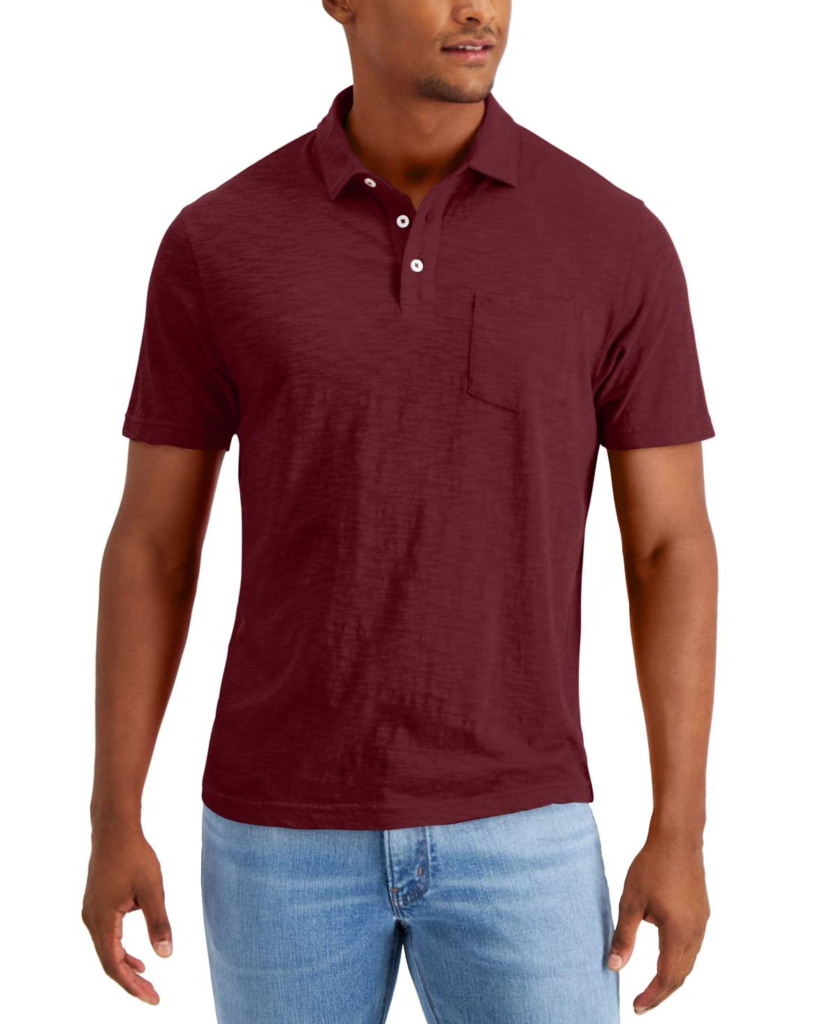 Club Room Men's Regularfit Textured Polo Shirt, Created For Macy's In Stone ModeSens