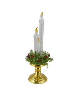 14.5" Lighted Water Candle on a Base with Berries