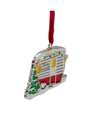 3.5" Camper with European Crystals Christmas Ornament