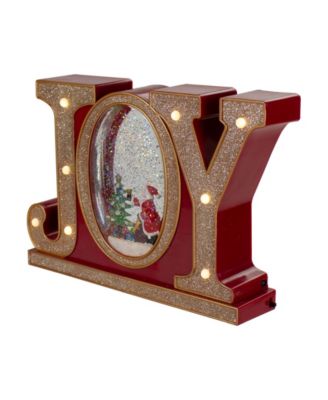 11" LED Lighted Joy Christmas Glitter Snow Globe