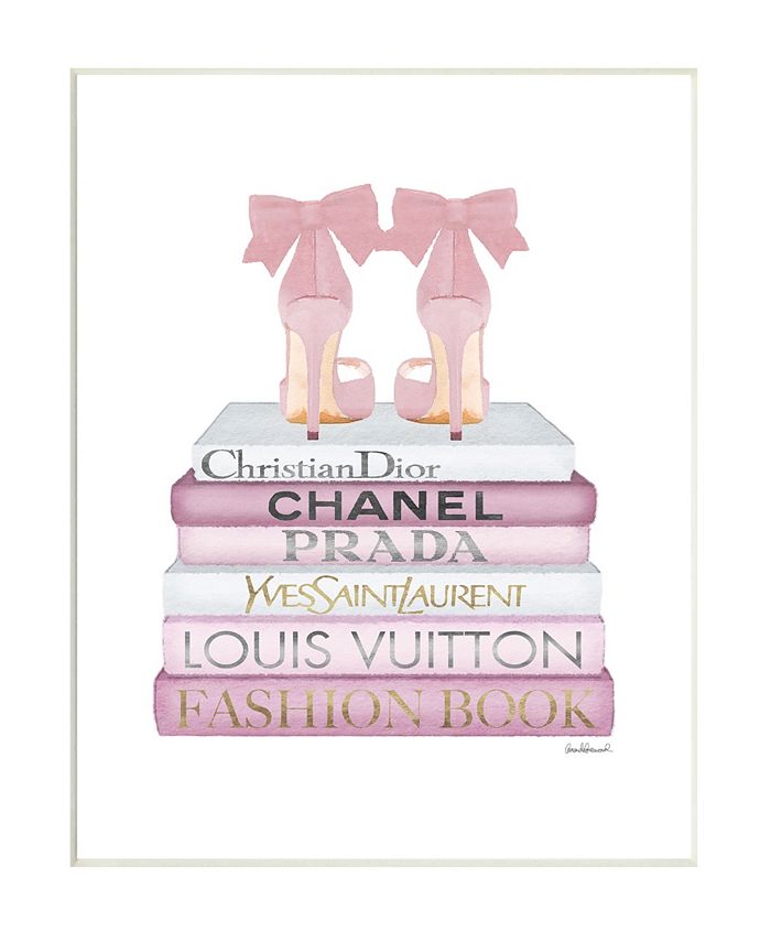 Stupell Industries Fashion Designer Shoes Book Stack Pink White Watercolor  Wall Plaque Art, 10 x 15 - Macy's