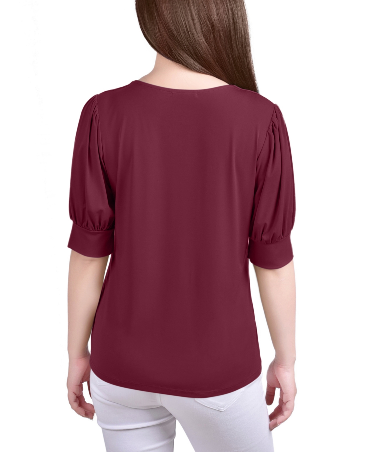 Ny Collection Petite Short Sleeve Balloon Sleeve Top