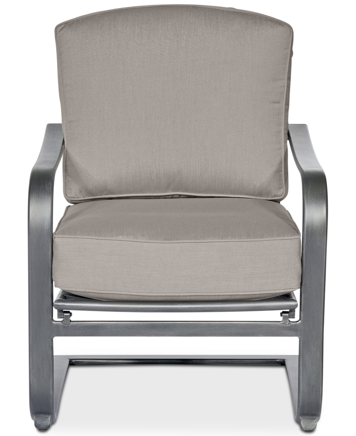 Agio Closeout! Marlough Wide Slat C-spring Chair, With Outdoor Cushions, Created For Macy's In Outdura Storm Smoke