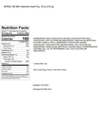 Valentine's Day Heart Milk Mint Box of Chocolates, 18oz
