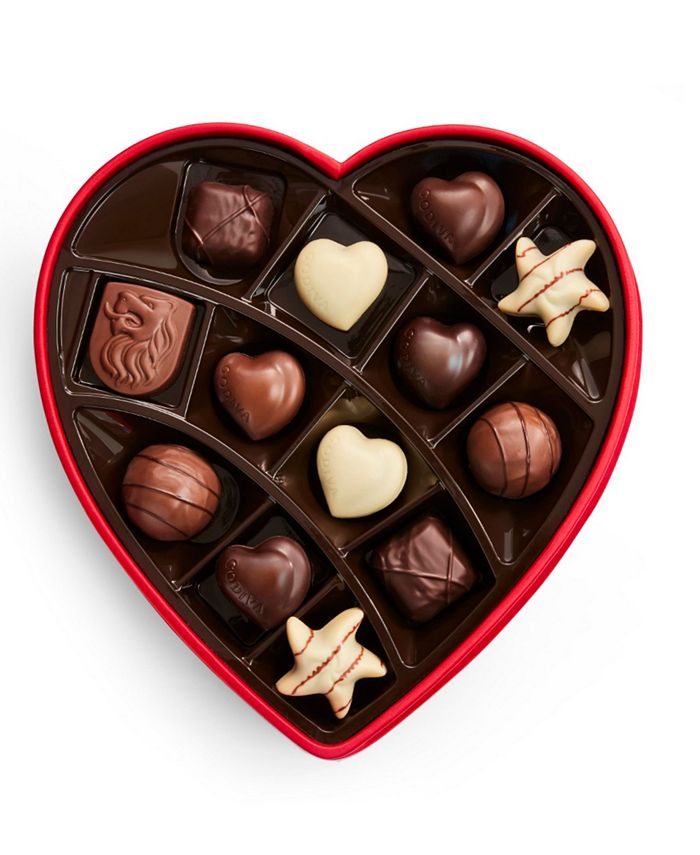 Godiva Valentine's Day Fabric Heart Chocolate Gift Box, 14 Pieces - Macy's