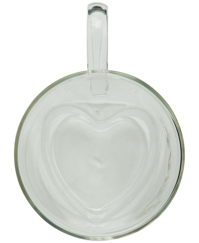 Martha Stewart Collection Valentine's Day Glass Double Wall Heart Mug