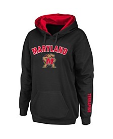 Women's Black Maryland Terrapins Arch and Logo 1 Pullover Hoodie