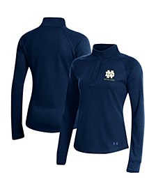 Women's Navy Notre Dame Fighting Irish Double-Knit Jersey Quarter-Snap Pullover Jacket