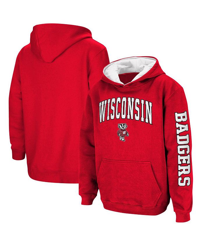 Colosseum Big Boys Red Wisconsin Badgers 2-Hit Team Pullover Hoodie ...