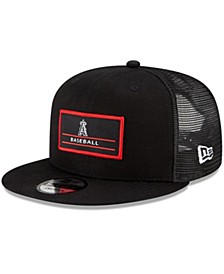 Men's Black Los Angeles Angels Deck Trucker 9FIFTY Snapback Hat
