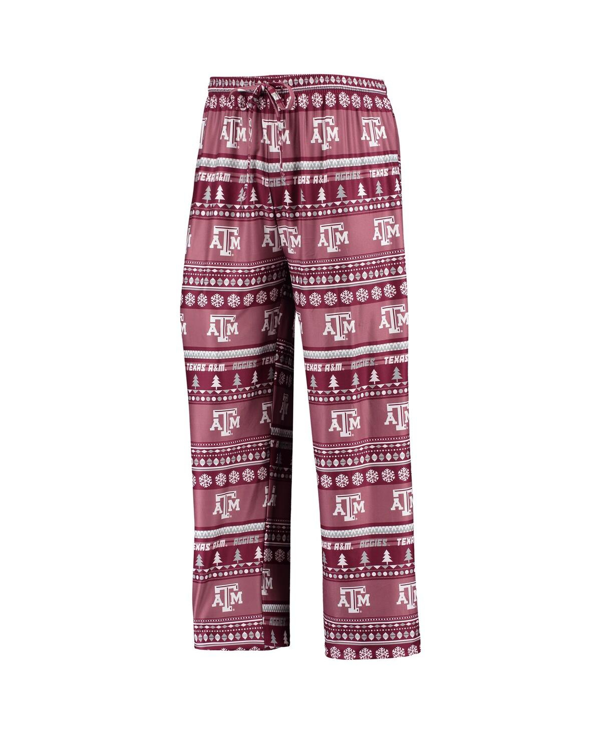 Shop Concepts Sport Men's Maroon Texas A&m Aggies Ugly Sweater Long Sleeve T-shirt And Pants Sleep Set