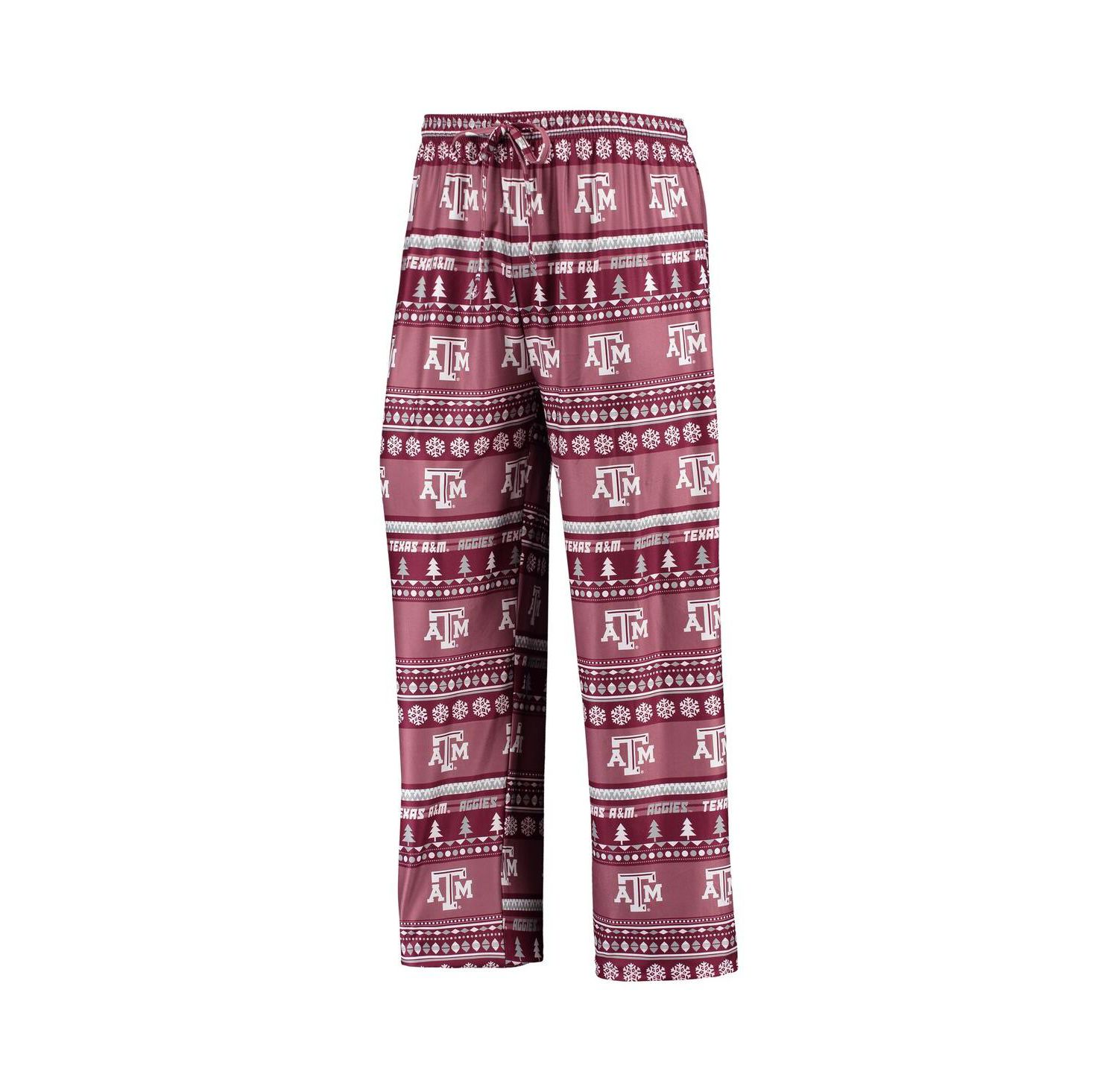 Men's Maroon Texas A&M Aggies Ugly Sweater Long Sleeve T-shirt and Pants Sleep Set