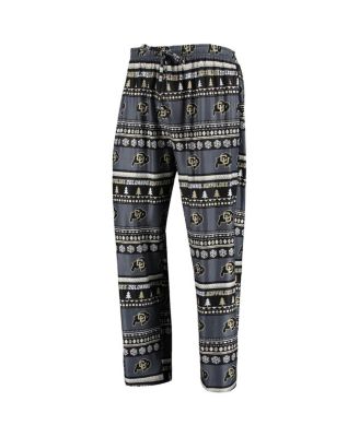 Men's Black Colorado Buffaloes Ugly Sweater Long Sleeve T-shirt and Pants Sleep Set