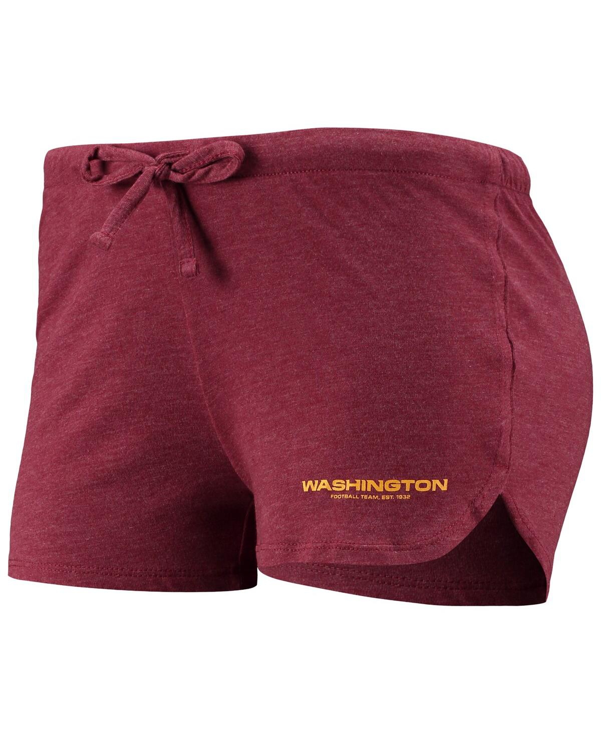 Women'sWashington Football Team Meter Knit Long Sleeve Raglan Top and Shorts Sleep Set - Burgundy