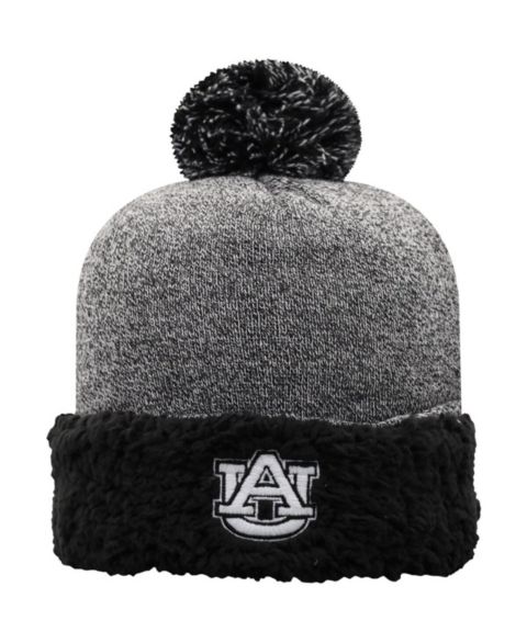 Женская шапка Top of the World Black Auburn Tigers Snug Cuffed Knit Hat with Pom