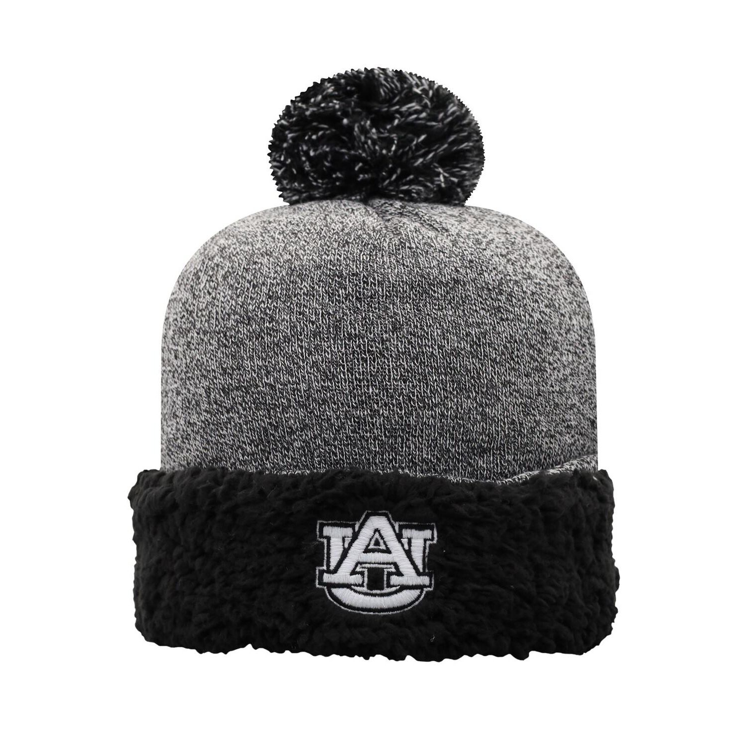 Women's Black Auburn Tigers Snug Cuffed Knit Hat with Pom