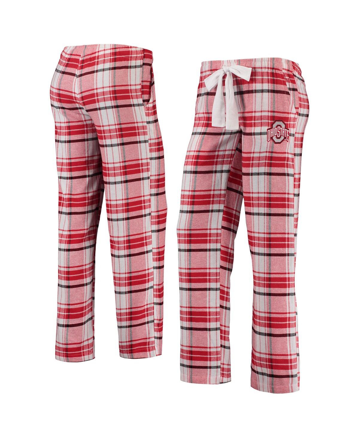Concepts Sport Women's Scarlet, Black Ohio State Buckeyes Accolade Flannel Pants In Scarlet,black